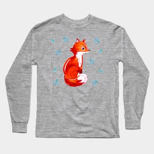 Fox Painting Hand Drawn Long Sleeve T-Shirt